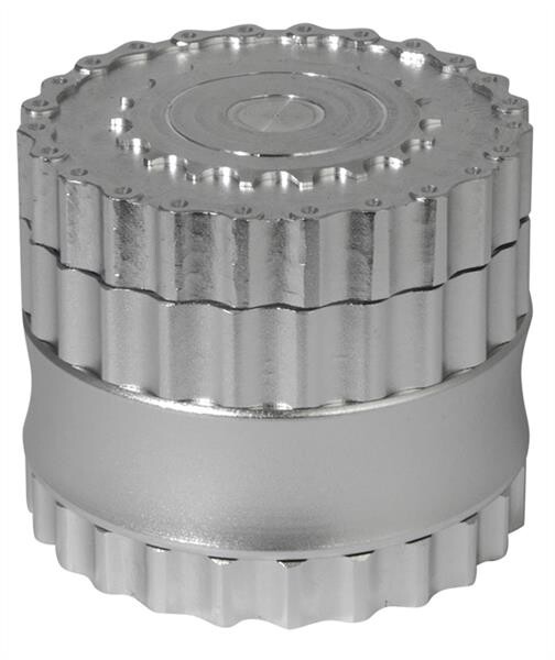 6 Part CNC Polinator mit Ersatzsieb Silber