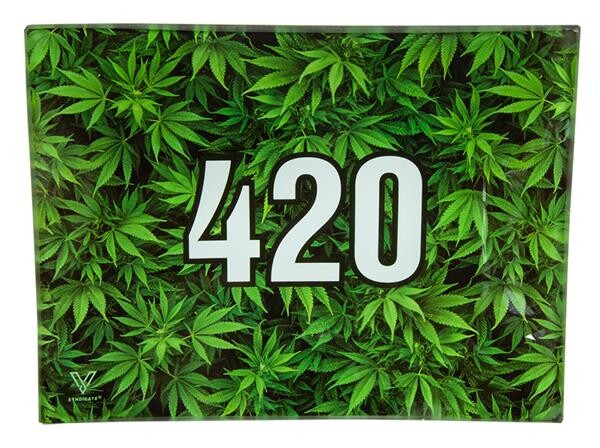 "420 green" Glastablett klein