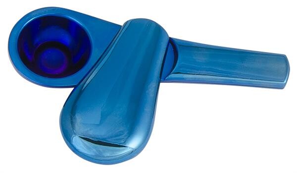 Metall Purpfeife mit Schiebedeckel Blau