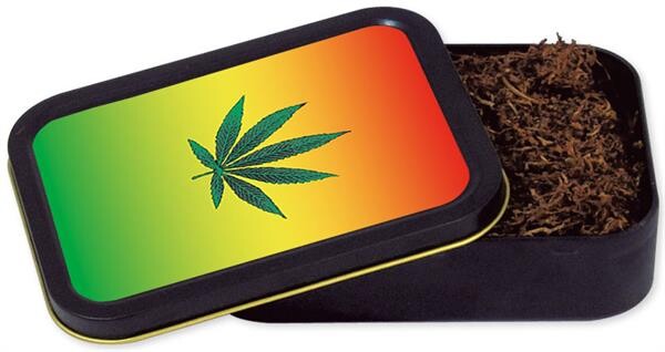 Metalldose "Rasta Leaf"