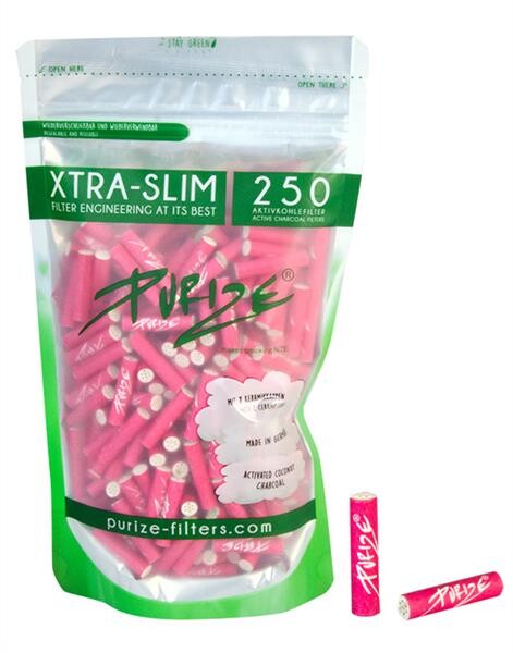 250 Purize PINK XTRA SLIM Aktivkohlefilter