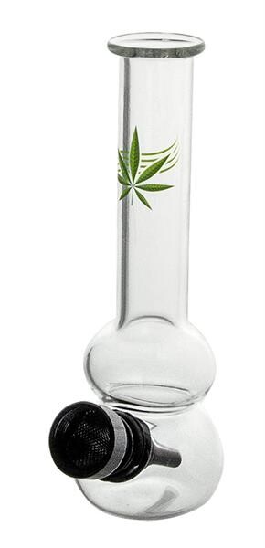 Mini Glasbong Doppel Bowl "Hanf"