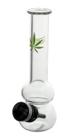 Mini Glasbong Doppel Bowl "Hanf"