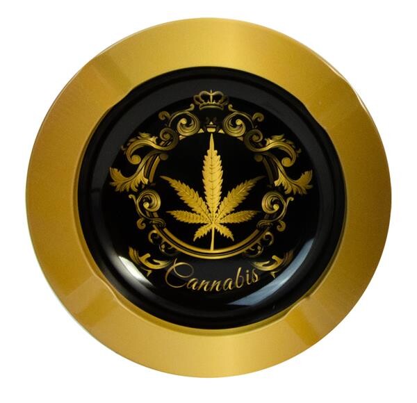"Cannabis Gold" Metall Aschenbecher