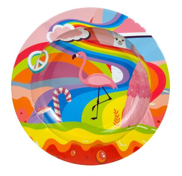 "Crazy Flamingo" Metall Aschenbecher