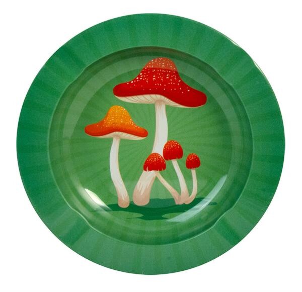 "Mushrooms Sunburst" Metall Aschenbecher