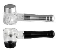 Aluminium Pfeife mit Glaskopf