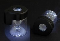 Glasaufbewahrungsbehälter mit Lupe und LED