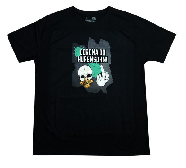 Corona du Hurensohn T-Shirt schwarz