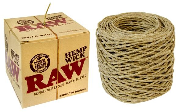 Raw Hemp Wick Rolls 76m