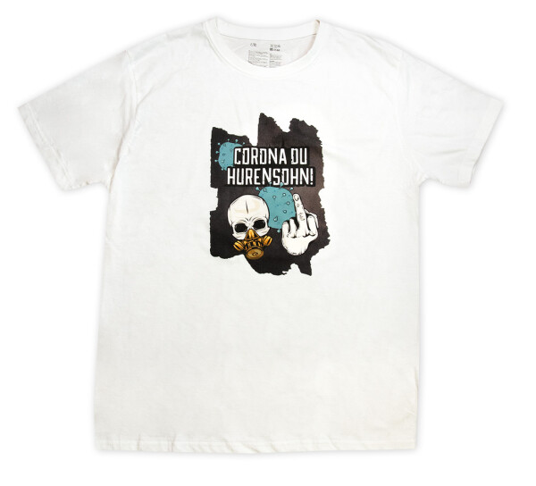 Corona du Hurensohn T-Shirt weiß XL