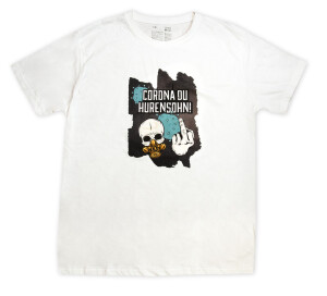 Corona du Hurensohn T-Shirt weiß XL