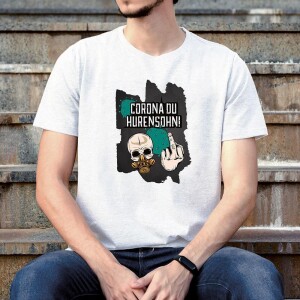 Corona du Hurensohn T-Shirt weiß XL