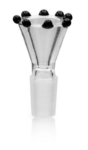 Glas Steckkopf 14,5er Krone schwarz