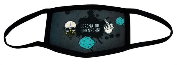 Mund - Gesichtsmaske "Corona du Hurensohn"