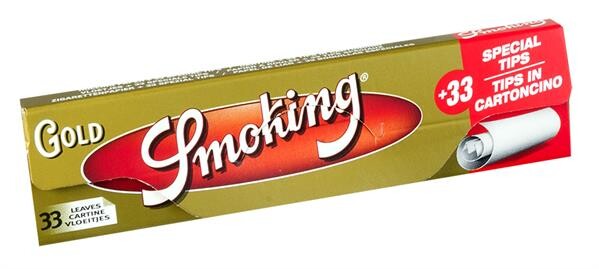 Smoking Gold King Size Slim Papers + Tips