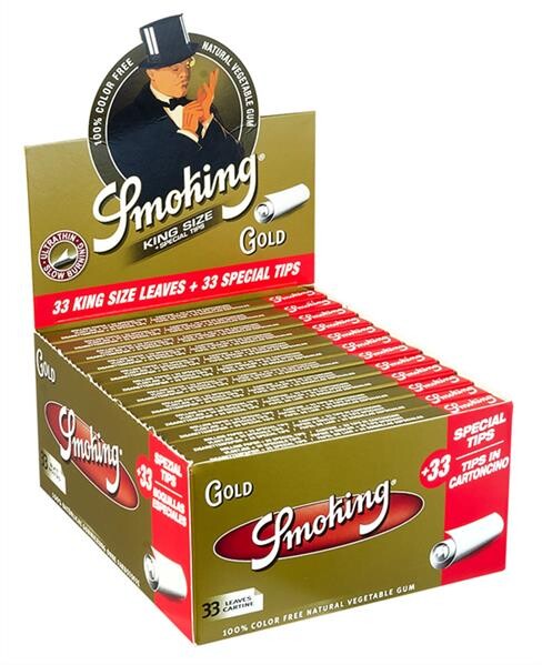 Smoking Gold King Size Slim Papers + Tips