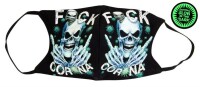 Mund- Gesichtsmaske "Glow in the dark - F*CK CORONA DOUBLE SKULL"