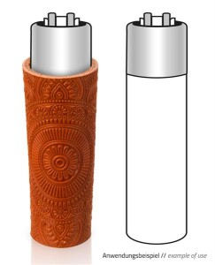 Lederhülle/Cover für Feuerzeuge "Mandala I"