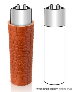 Lederhülle/Cover für Feuerzeuge "Krokodile"
