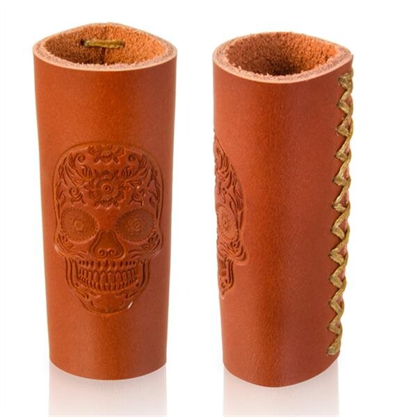 Lederhülle/Cover für Feuerzeuge "Mexican Skull"