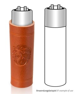 Lederhülle/Cover für Feuerzeuge "Lion"