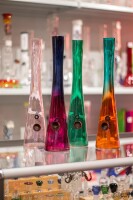 Hollandbong Glas blau-lila mit Kickloch
