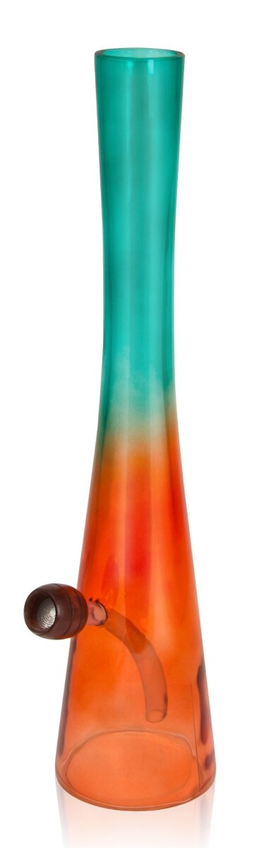 Hollandbong Glas türkis-orange ohne Kickloch