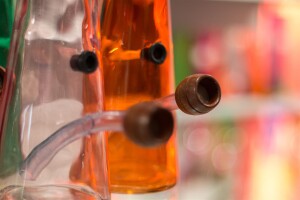 Hollandbong Glas türkis-orange ohne Kickloch