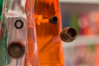 Hollandbong Glas türkis-orange mit Kickloch