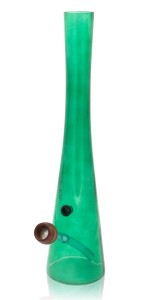 Hollandbong Glas grün mit Kickloch