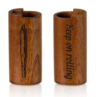 Holzcover "keep on rolling + Joint", dunkel