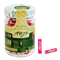 100 Purize Slim Aktivkohlefilter im Glas Pink