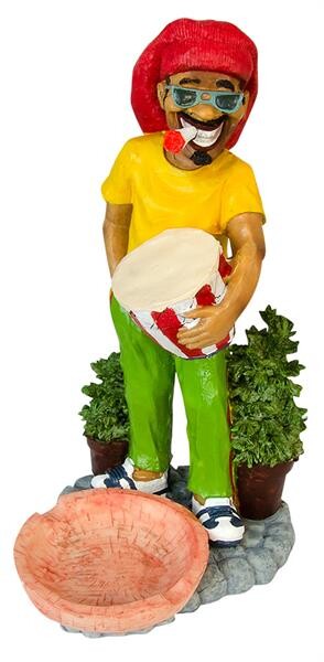 Aschenbecherfigur "Rastaman mit Trommel" klein
