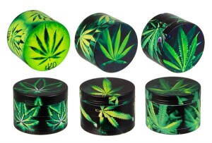 Aluminium Grinder "Full Print Leaf Green"