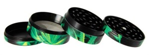 Aluminium Grinder "Full Print Leaf Green"
