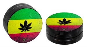 Aluminium Grinder 2tlg."Rasta Leaf"