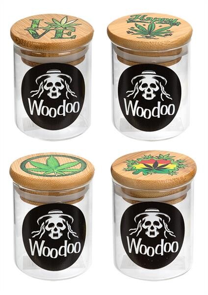 Woodoo Glas mit Bambusdeckel