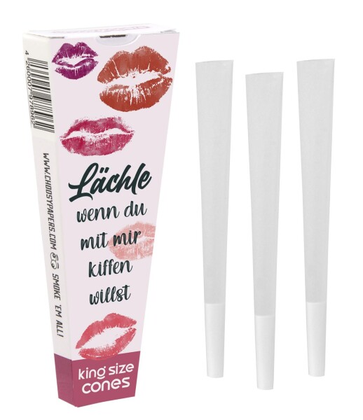 choosypapers King Size Cones 3Pack, Lächle (wenn du mir mir kiffen willst)