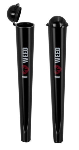 Joint Tube schwarz "I love Weed"