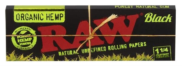 RAW Black Green Organic Hemp 1 1/4 Paper