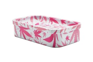 Metalldose mit Tray im Deckel "420 Pink"