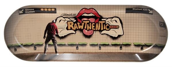 RAW Metal Rolling Tray "RAW SKATE DECK GRAFFITY 2"