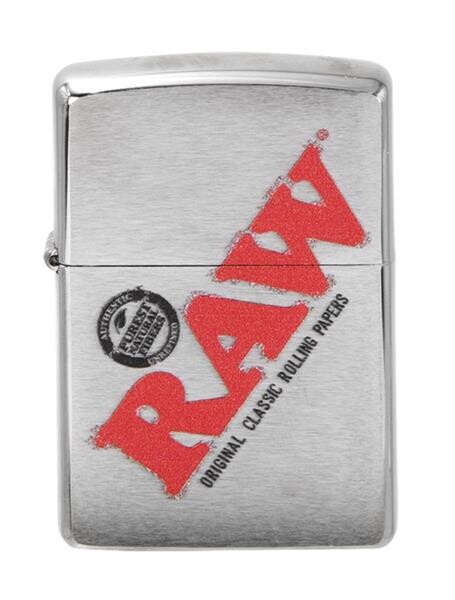 ZIPPO Feuerzeug "RAW Silver with Logo"