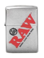 ZIPPO Feuerzeug "RAW Silver with Logo"