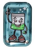 Rolling Tray Drehunterlage "420 CHARACTERS 2/4 METALLIC" SMALL