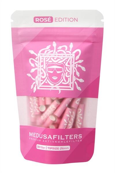 MEDUSA Aktivkohlefilter Rose Edition 6mm 50 Stück