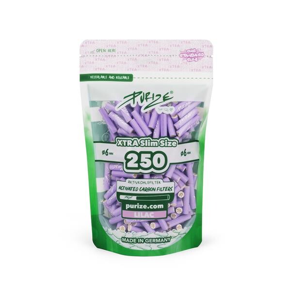 250 PURIZE XTRA Slim Aktivkohlefilter "LILAC"