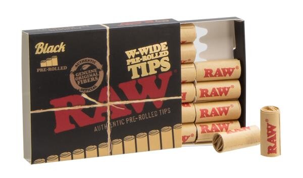 RAW Black W-Wide vorgedrehte Filtertips 18 Tips/Pack