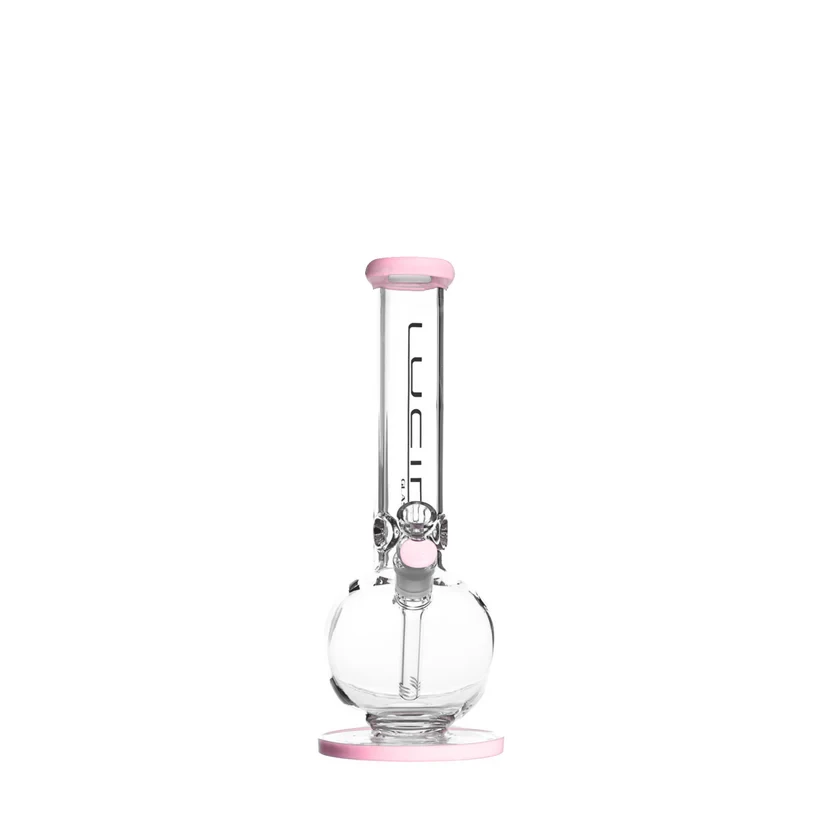Lucid Bong mit Bauch und Standfuß Milky Pink 34cm